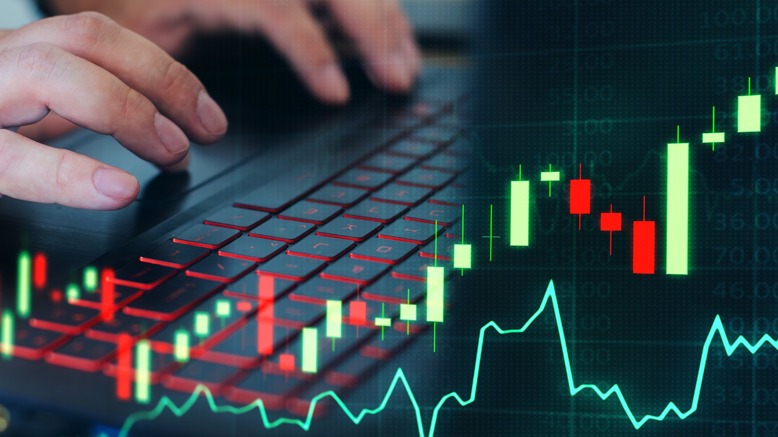 stock market chart keyboard