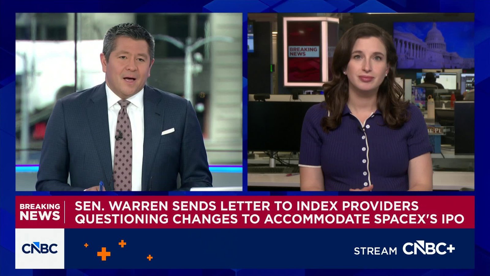 Sen. Warren sends letter to index providers, questions changes to accommodate SpaceX's IPO