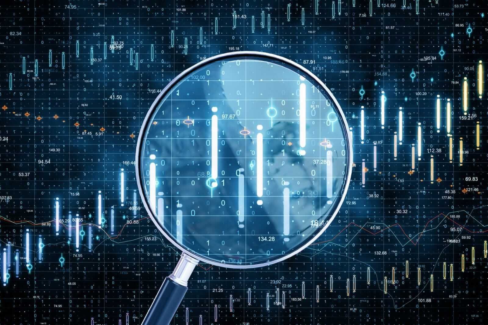 Technical analysis with magnifying glass by Peshkov via iStock