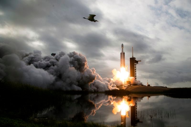 A SpaceX Falcon Heavy rocket with the Psyche spacecraft onboard is launched on October 13, 2023 at NASA's Kennedy Space Center in Cape Canaveral, Florida.