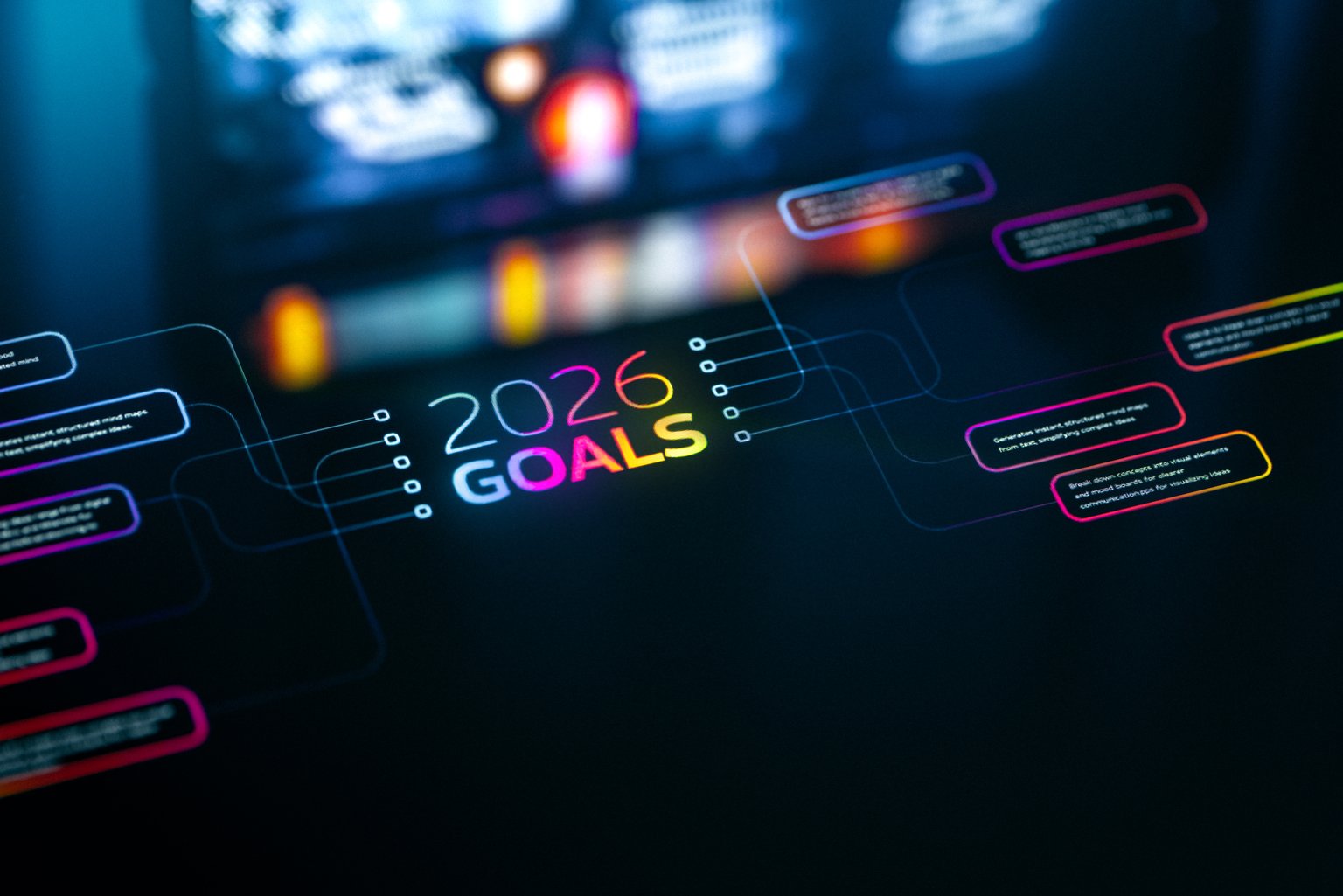 2026 Goals and Targets: Digital Planning Board With Bright Strategy Elements And Forward Thinking Concepts