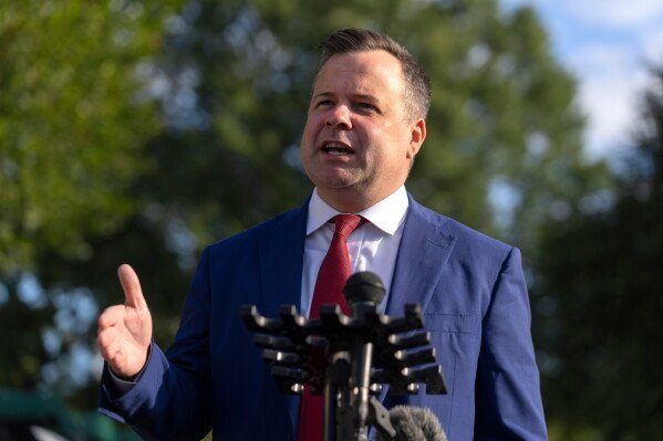 Director of the Federal Housing Finance Agency Bill Pulte speaks with reporters at the White House, Sept. 2, 2025, in Washington. (AP Photo/Mark Schiefelbein, File)