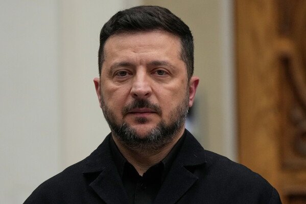 Ukraine's President Volodymyr Zelenskyy. (AP Photo/Sergei Grits)