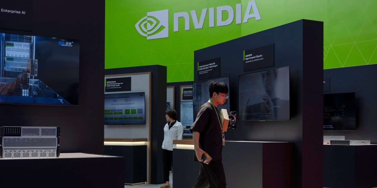 nvidia-falls-behind-apple-in-mixed-day-for-stocks