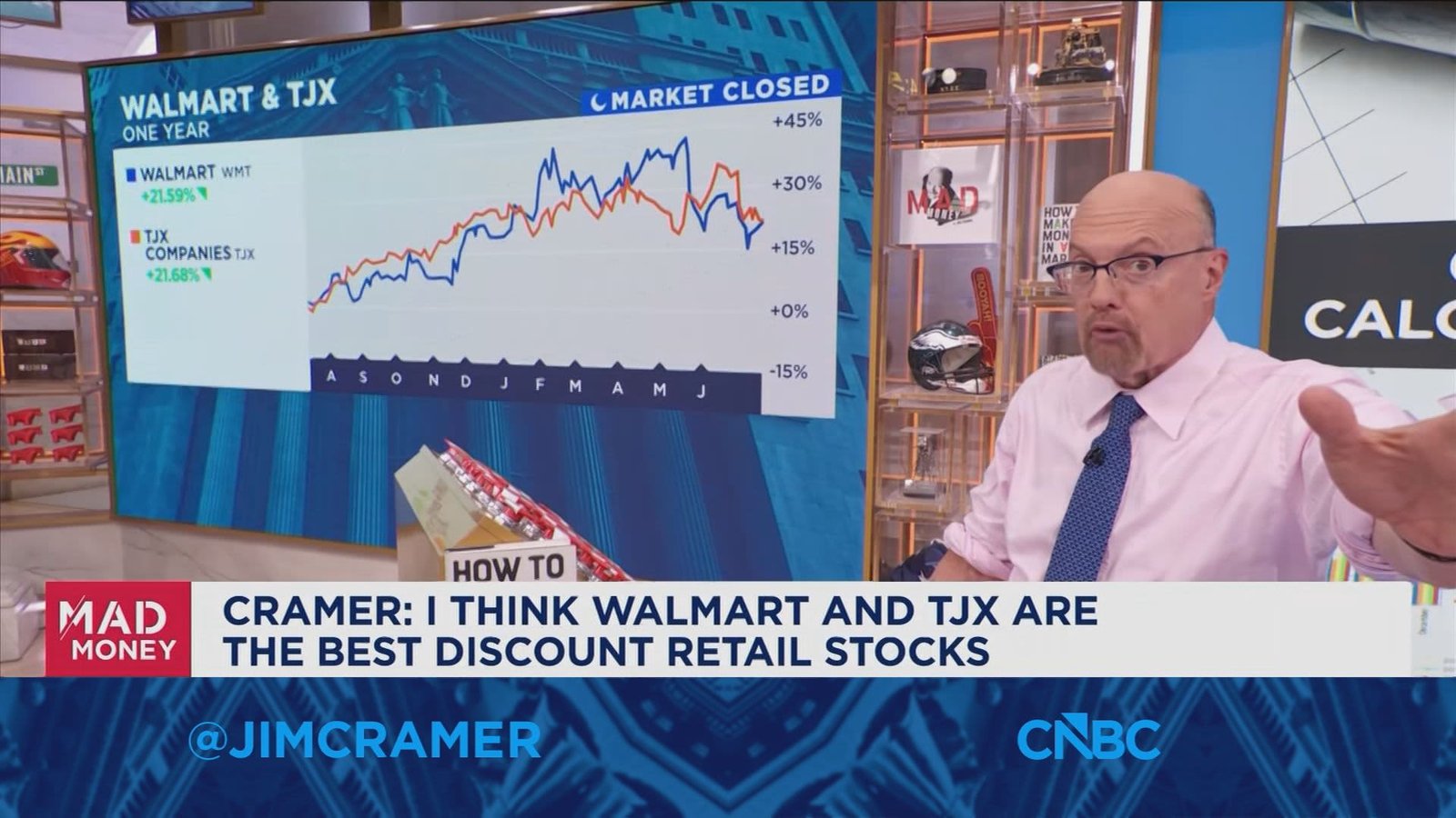 Walmart and TJX are the best discount retail stocks, says Jim Cramer
