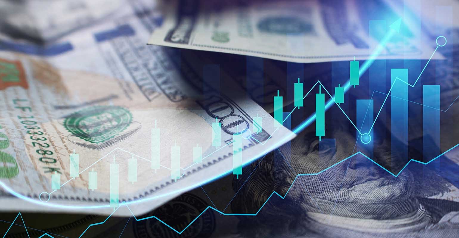 dollars stock market graphs private equity