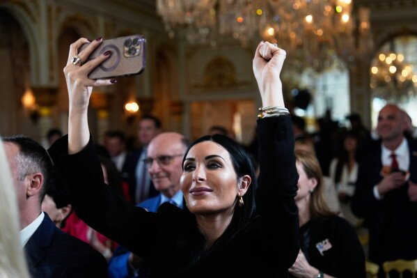 Laura Loomer attends a dedication ceremony for a portion of Southern Boulevard, which the Town of Palm Beach Council recently voted to rename, 