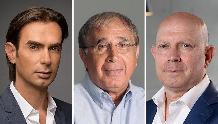From right: Gaby Waisman, President and CEO of Nova, Rafi Amit, Chairman of PriorTech, Camtek, and Idan Wallace, CEO of Delek Group (Photos: Gilad Kavalerchik, Raanan Tal, Yonatan Bloom) מימין גבי ויסמן נשיא ומנכ