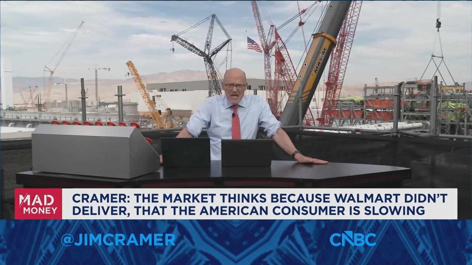 The market thinks because Walmart didn't deliver, the American consumer is slowing, says Jim Cramer