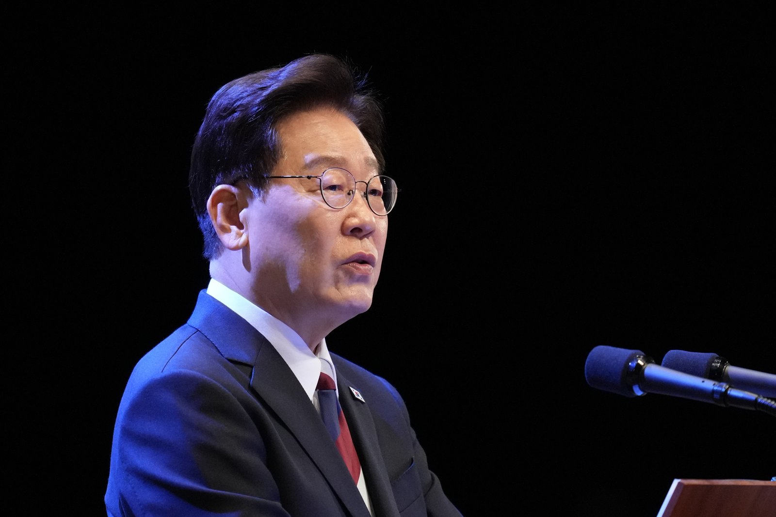 South Korean President Lee Jae Myung speaks during a ceremony to celebrate the 81st anniversary of the Korean Liberation Day in Seoul, South Korea, on August 15, 2026