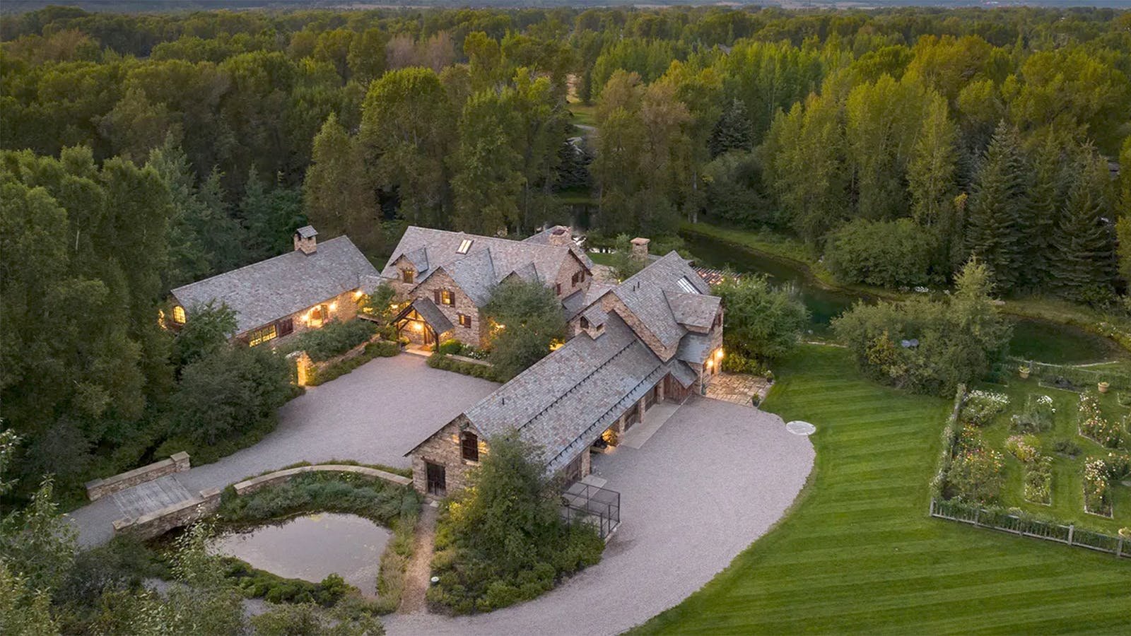 This nearly 5-acre property in the Jackson Hole area listed with Sotheby's International Realty for $22.5 million in 2023.
