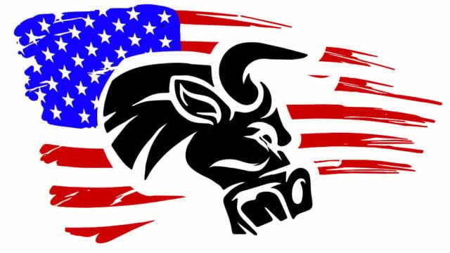 stock market American Flag Bull, dow jones