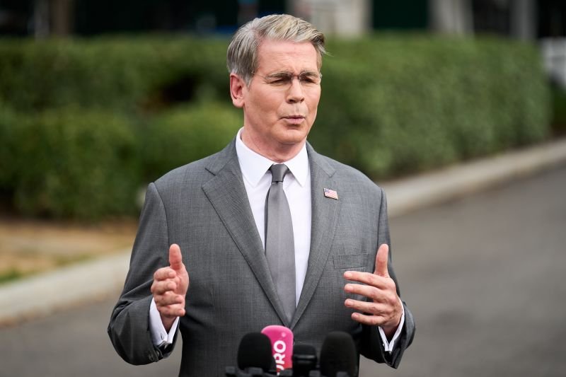 Treasury Secretary Scott Bessent speaks to members of the media outside the White House in Washington, Thursday, August 20, 2026.