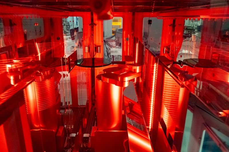 A bare wafer stacker sorts silicon wafers at Micron Technology Inc. headquarters in Boise, Idaho, on June 10, 2024.