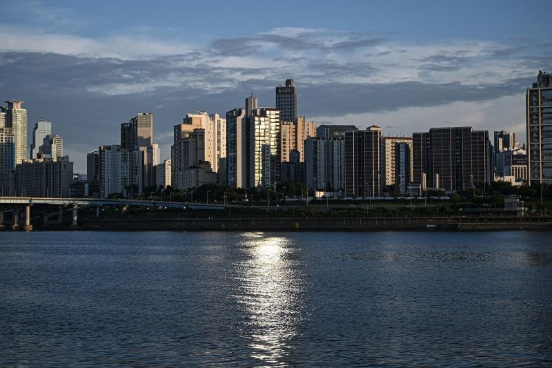 A view of the city's skyline and Han river in Seoul on June 24, 2026.