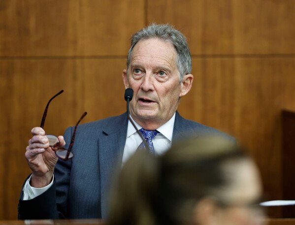 Forensic phycologist Dr. Kirk Heilbrun, a prosecution rebuttal witness, testifies during the Lindsay Clancy murder trial in Plymouth Superior Court, Plymouth, Mass., on Tuesday, Aug. 25, 2026. (Greg Derr/The Patriot Ledger via AP, Pool)