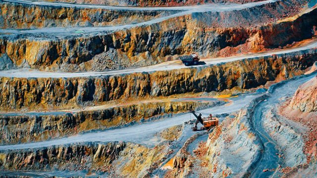 Open pit gold and copper mine