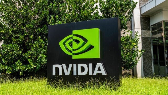 Taipei, Taiwan- July 25, 2022: Close-up of the Nvidia Corporation logo in Neihu Technology Park, Taipei, Taiwan. It is an American multinational technology company