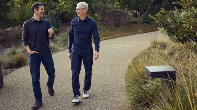 Apple stock Apple executives John Ternus and Tim Cook
