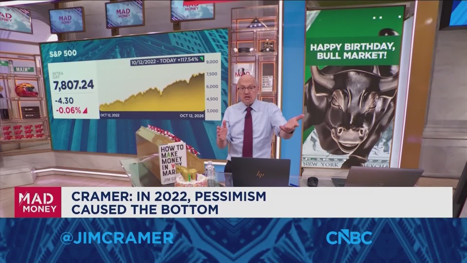 In 2022, pessimism caused the market bottom, says Jim Cramer