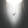 Illustration of man free fall, surreal failure concept
